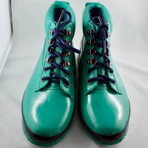 VINTAGE EDDIE BAUER teal green duck boots, size 9 - Picture 2 of 7